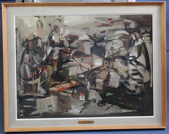 Judy Cassab (b.1920) Camp fire, 23.5 x 32in.